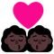 Kiss- Woman- Woman- Dark Skin Tone emoji on Microsoft